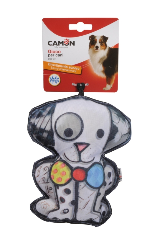 CAMON GIOCO PER CANI CAGNOLINO CON PAPILLON IN POLIESTERE STAMPATO CRINKLE 
