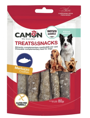 CAMON ROLL DI PESCE DI MERLUZZO Cani