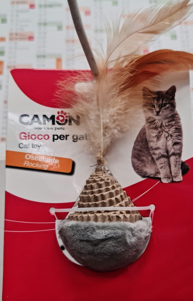 CAMON GIOCO GATTO IN POLIESTERE E CARTA SEMISFERA OSCILLANTE 