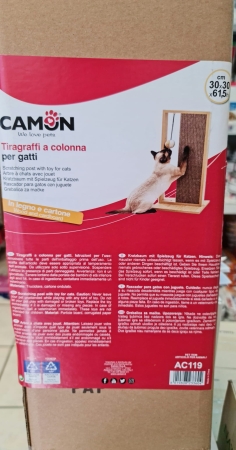 CAMON TIRAGRAFFI IN LEGNO BASE QUADRATA A COLONNA CON GIOCO Gatti
