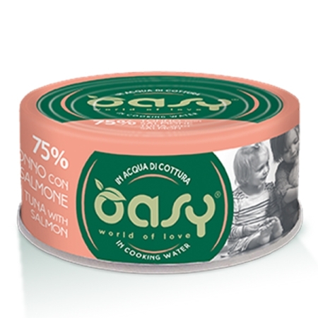 OASY WET CAT MORE LOVE TONNO CON SALMONE IN ACQUA DI COTTURA Gatti