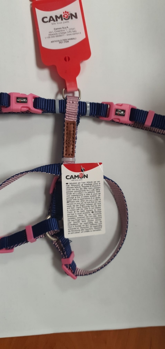 PETTORINA REGOLABILE H DOUBLE PREMIUM BLU/ROSA