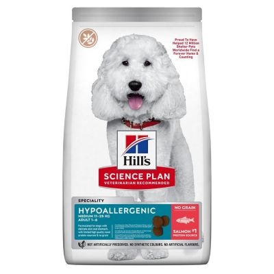 HILL'S SCIENCE PLAN HYPOALLERGENIC ADULT MEDIUM CON SALMONE Cani