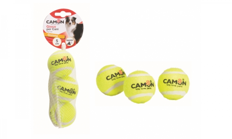 CAMON PALLA DA TENNIS GIALLA CON SUONO Cani