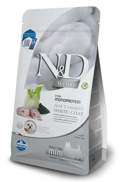 N&D DOG WHITE ADULT MINI SPIGOLA, SPIRULINA & FINOCCHIO 
