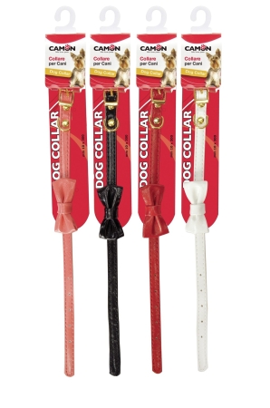 CAMON COLLARE IN SIMILPELLE CON FIOCCO Cani