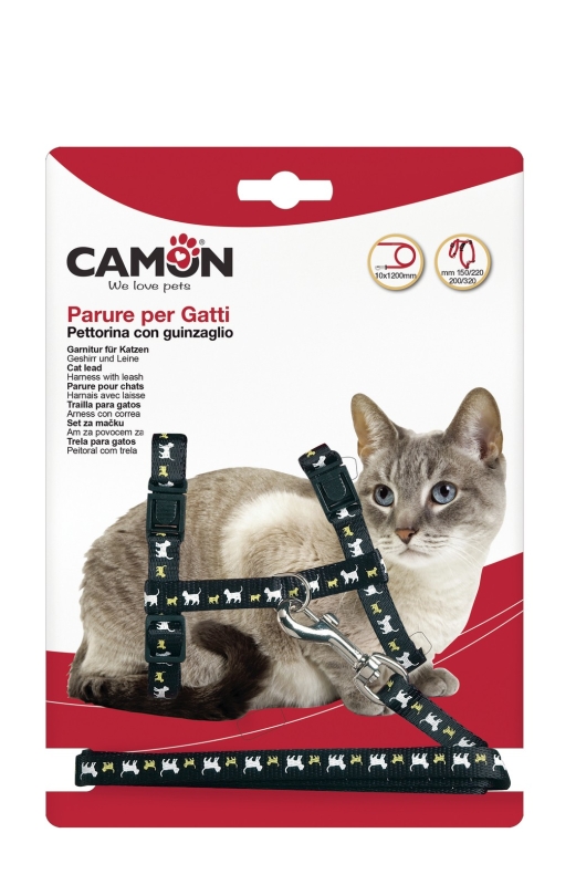 CAMON PARURE GATTI PETTORINA CON GUINZAGLIO 