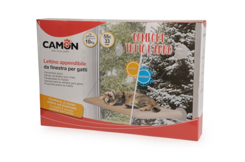 CAMON LETTINO APPENDIBILE DA FINESTRA CON 2 COVER PER GATTI 