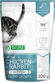 NATURE'S PROTECTION POUCH KITTEN CAT WITH CHICKEN & RABBIT Gatti