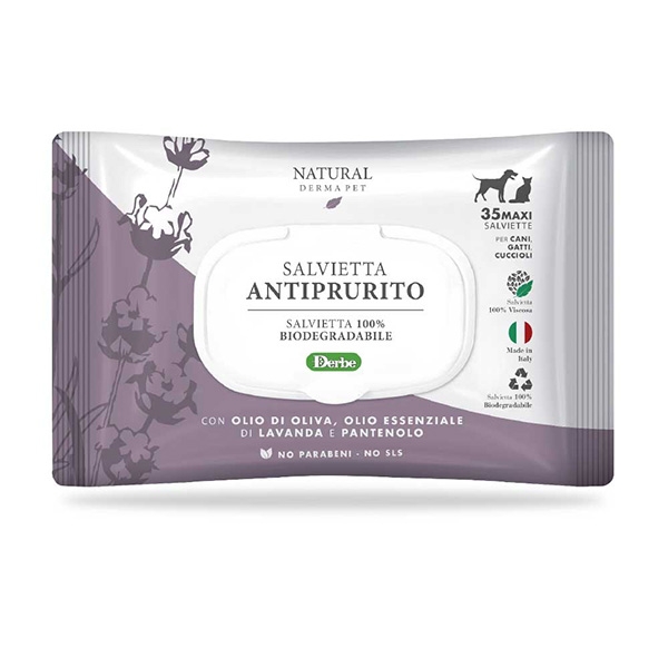 DERBE SALVIETTE ANTIPRURITO FUNZIONALI CON LAVANDA OLIO DI OLIVA E PANTENOLO 