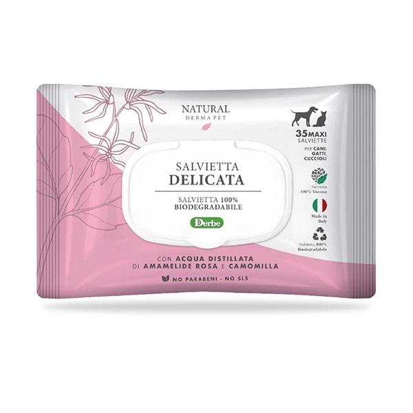 DERBE SALVIETTE DELICATE FUNZIONALI CON AMAMELIDE ROSA E CAMOMILLA 