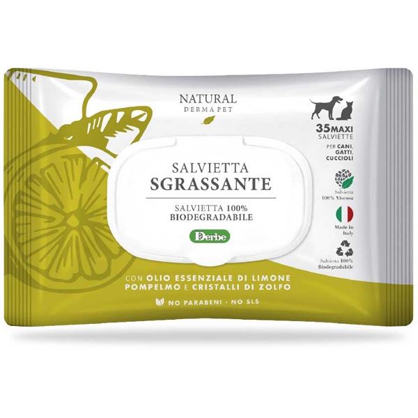 DERBE SALVIETTE SPECIFICHE SGRASSANTI CON LIMONE POMPELMO E CRISTALLI DI ZOLFO 
