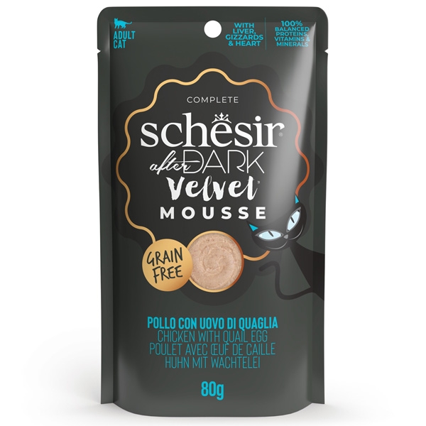 SCHESIR AFTER DARK MOUSSE DI POLLO E UOVA DI QUAGLIA 