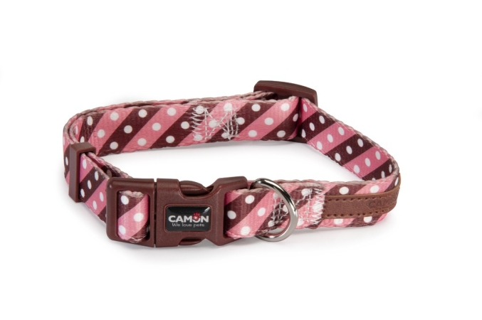 CAMON COLLARE REGOLABILE TWILL DOT PINK Cani