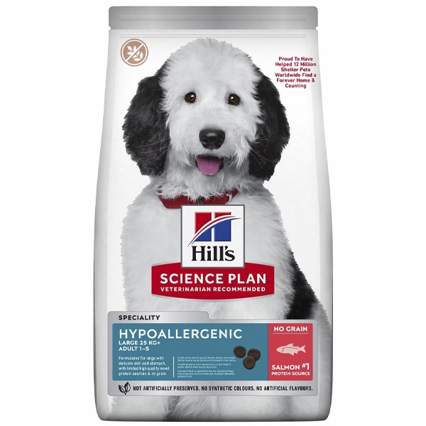 HILL'S PET NUTRITION SCIENCE PLAN HYPOALLERGENIC ADULT LARGE BREED AL SALMONE 