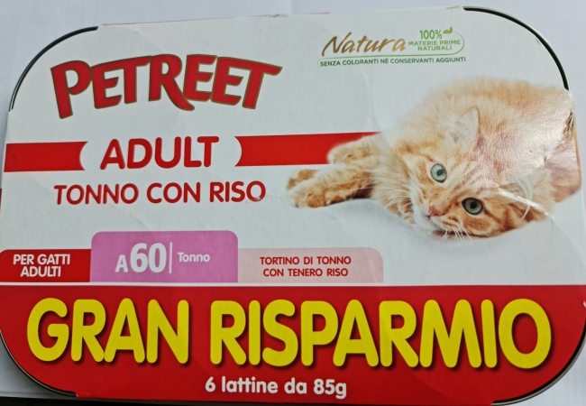 PETREET GATTO ADULTO TONNO CON RISO A60 Gatti