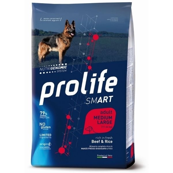 PROLIFE SMART ADULT MEDIUM/LARGE BEEF & RICE 