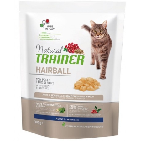 TRAINER NATURAL CAT HAIRBALL ADULT CON POLLO E MIX DI FIBRE Gatti