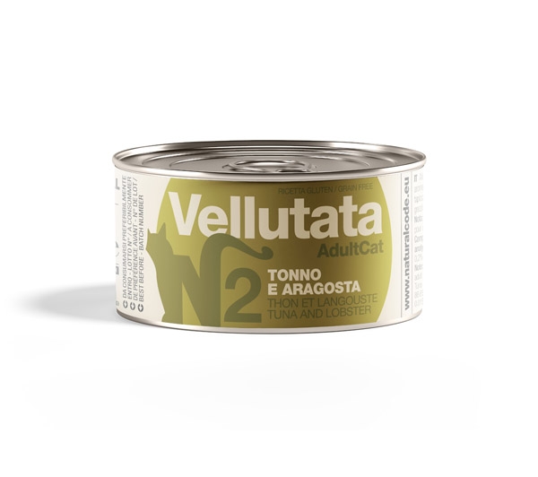 V02 NATURAL CODE VELLUTATA ADULT CAT TONNO E ARAGOSTA