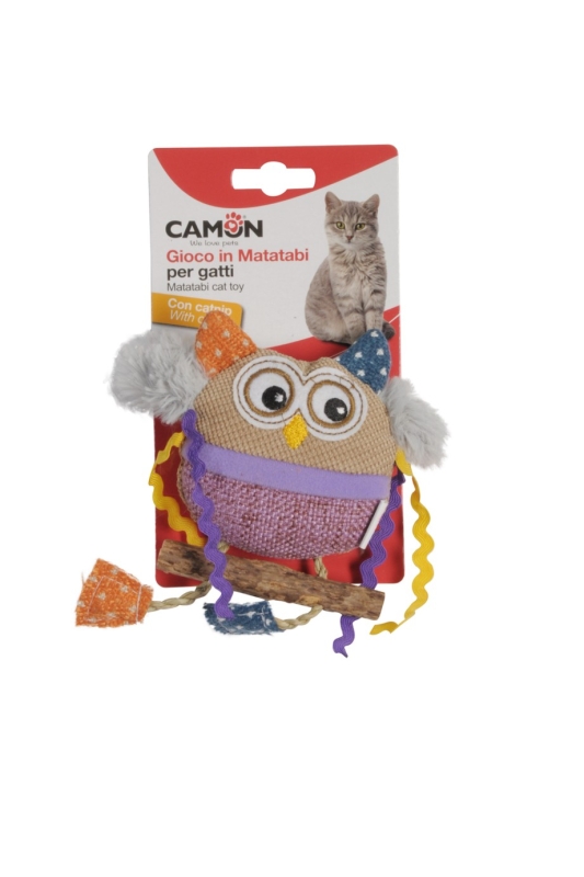 CAMON GIOCO IN POLIESTERE E MATATABI CON CATNIP GUFO 