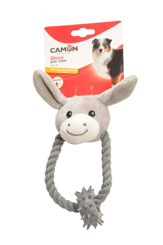 CAMON GIOCO CANE IN POLIESTERE CON SQUEAKER E TPR CONIGLIETTO/ASINO