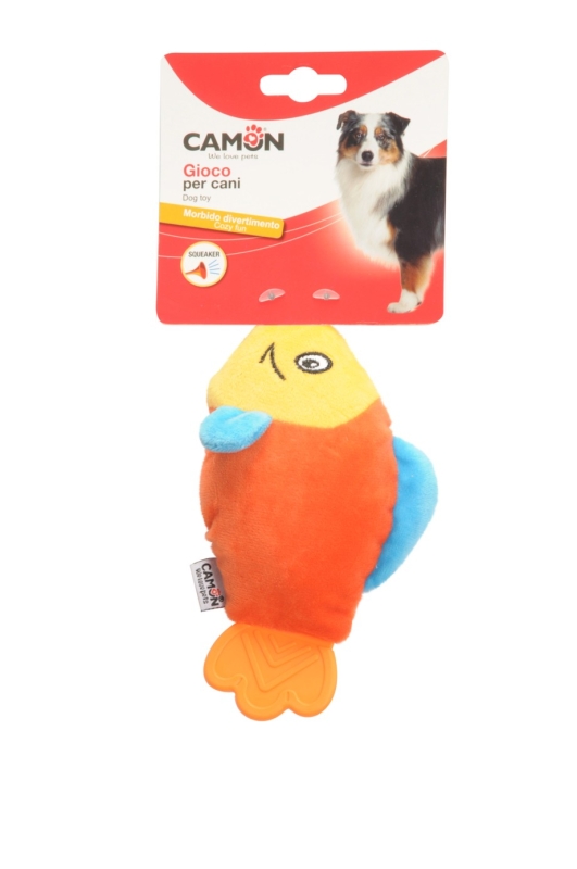 CAMON GIOCO CANE IN POLIESTERE CON SQUEAKER PESCE 