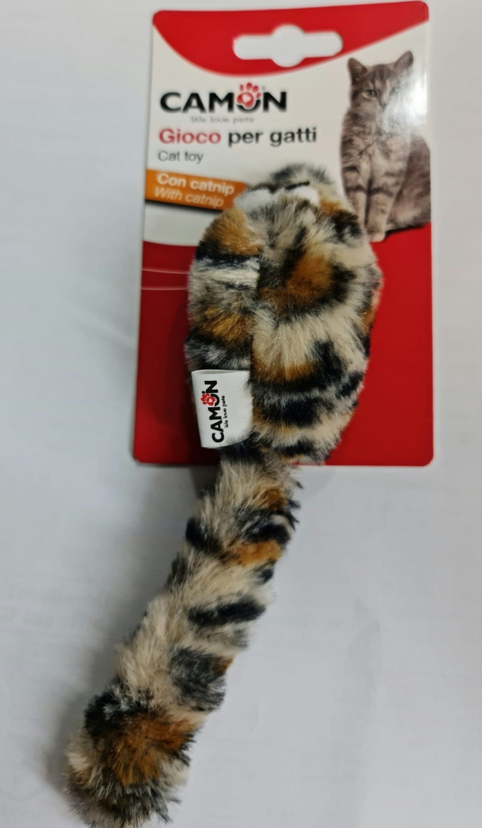 CAMON GIOCO GATTO IN POLIESTERE CON CATNIP TOPO MACULATO 