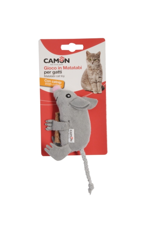 CAMON GIOCO GATTO IN POLIESTERE E MATATABI CON CATNIP TOPO 