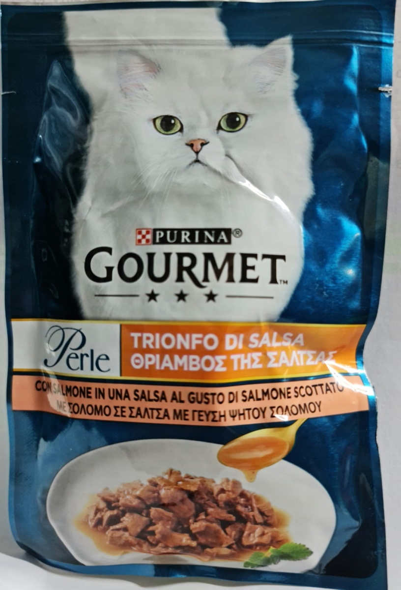 NESTLE' PURINA GOURMET PERLE TRIONFO DI SALSA CON SALMONE 