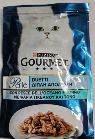 NESTLE' PURINA GOURMET PERLE DUETTI DI MARE CON PESCE DELL'OCEANO E TONNO Gatti