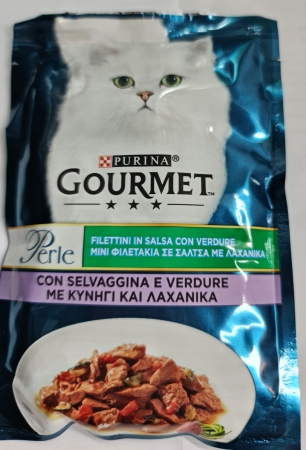 NESTLE' PURINA GOURMET PERLE FILETTINI IN SALSA CON SELVAGGINA E VERDURE Gatti