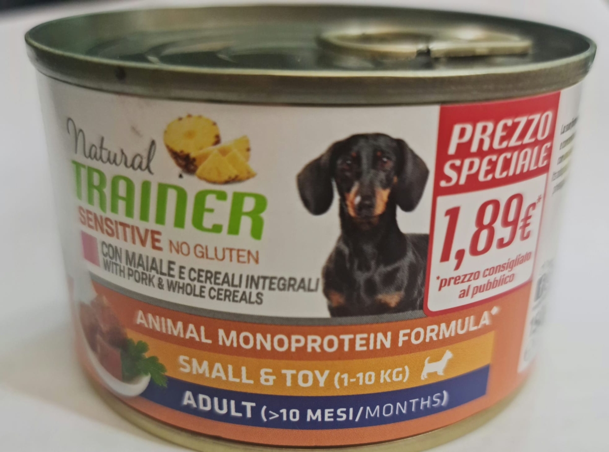 NATURAL TRAINER SENSITIVE NO GLUTEN ADULT SMALL & TOY MAIALE 