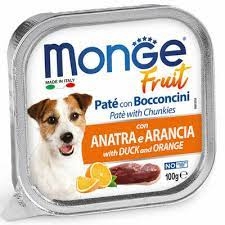 MONGE FRUIT PATE' CON  BOCCONCINI CON ANATRA E ARANCIA Cani