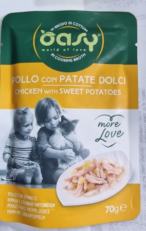 OASY WET CAT MORE LOVE POLLO CON PATATE DOLCI Gatti