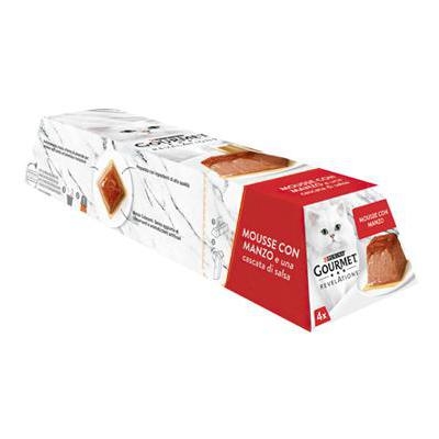 NESTLE' PURINA  GOURMET REVELATIONS MOUSSE CON MANZO E UNA CASCATA DI SALSA 