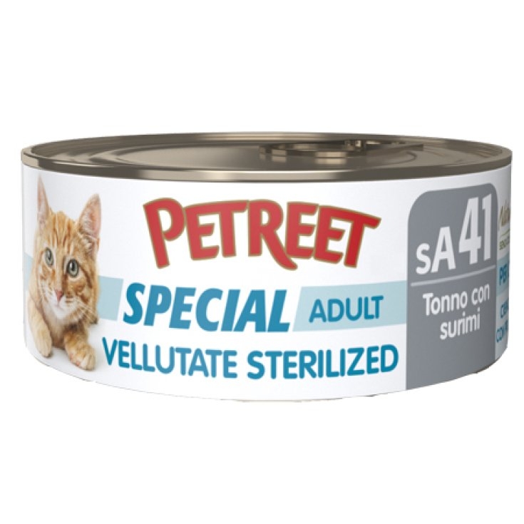 PETREET NATURA VELLUTATE STERILIZED SPECIAL ADULT TONNO CON SURIMI SA41 