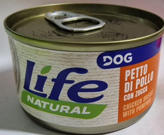 LIFE NATURAL DOG PETTO DI POLLO CON ZUCCA IN SALSA NATURALE Cani