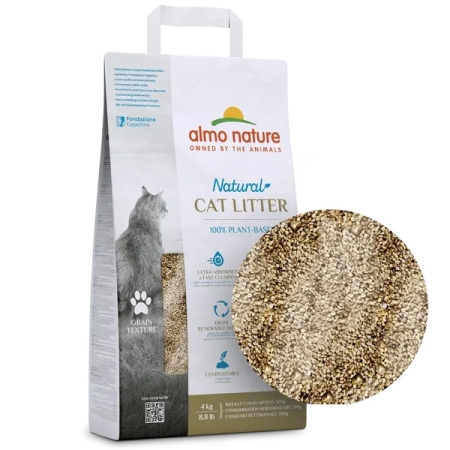 ALMO NATURE LETTIERA NATURAL CAT LITTER GRAIN TEXTURE Gatti