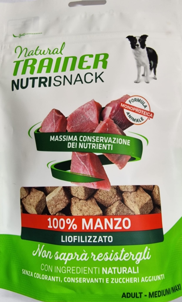 NATURAL TRAINER NUTRISNACK MANZO LIOFILIZZATO ADULT MEDIUM/MAXI 