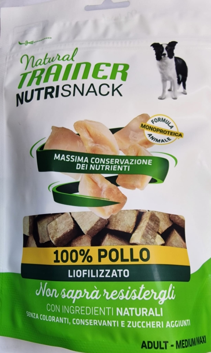 NATURAL TRAINER NUTRISNACK POLLO LIOFILIZZATO ADULT MEDIUM/MAXI 