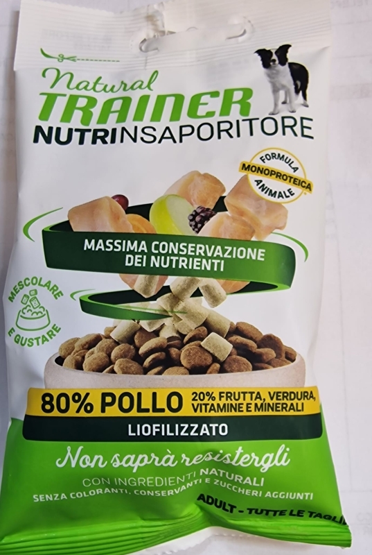 NATURAL TRAINER NUTRINSAPORITORE POLLO LIOFILIZZATO ADULT TUTTE LE TAGLIE 