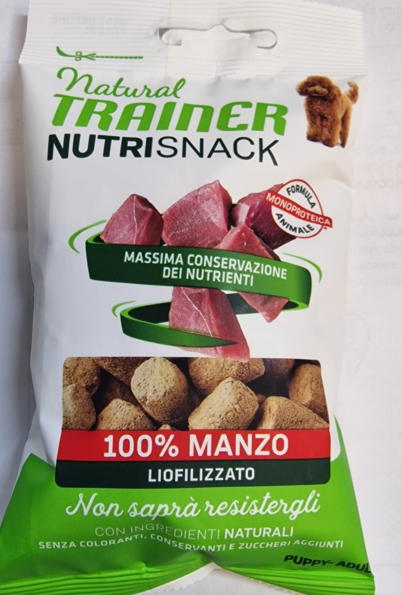 NATURAL TRAINER NUTRISNACK MANZO LIOFILIZZATO PUPPY ADULT 