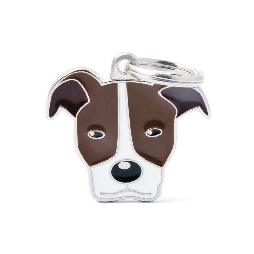 MEDAGLIETTA FRIENDS AMERICAN PIT BULL TERRIER BROWN AND WHITE 