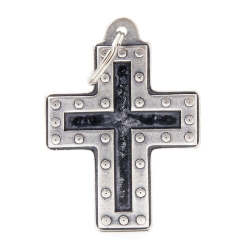 MEDAGLIETTA BRONX CROCE XL FUTURISTICA IN ARGENTO ANTICO 