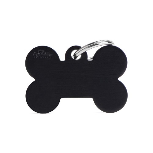 MEDAGLIETTA BASIC OSSO GRANDE NERO IN ALLUMINIO 