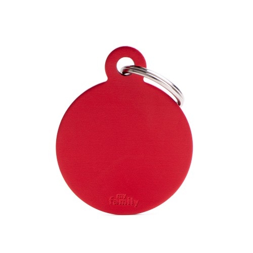 MEDAGLIETTA BASIC CERCHIO GRANDE ROSSO IN ALLUMINIO 