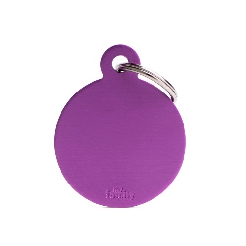 MEDAGLIETTA BASIC CERCHIO GRANDE VIOLA IN ALLUMINIO 