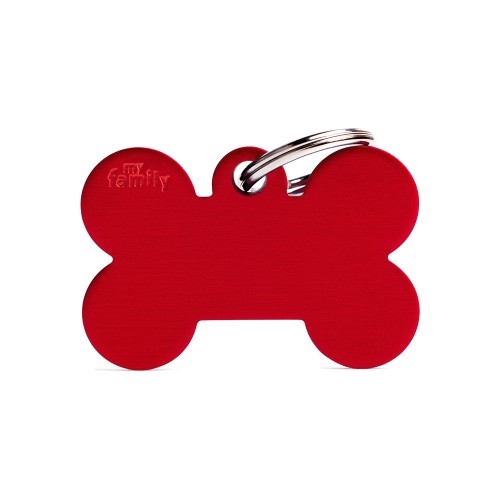 MEDAGLIETTA BASIC OSSO GRANDE ROSSO IN ALLUMINIO 