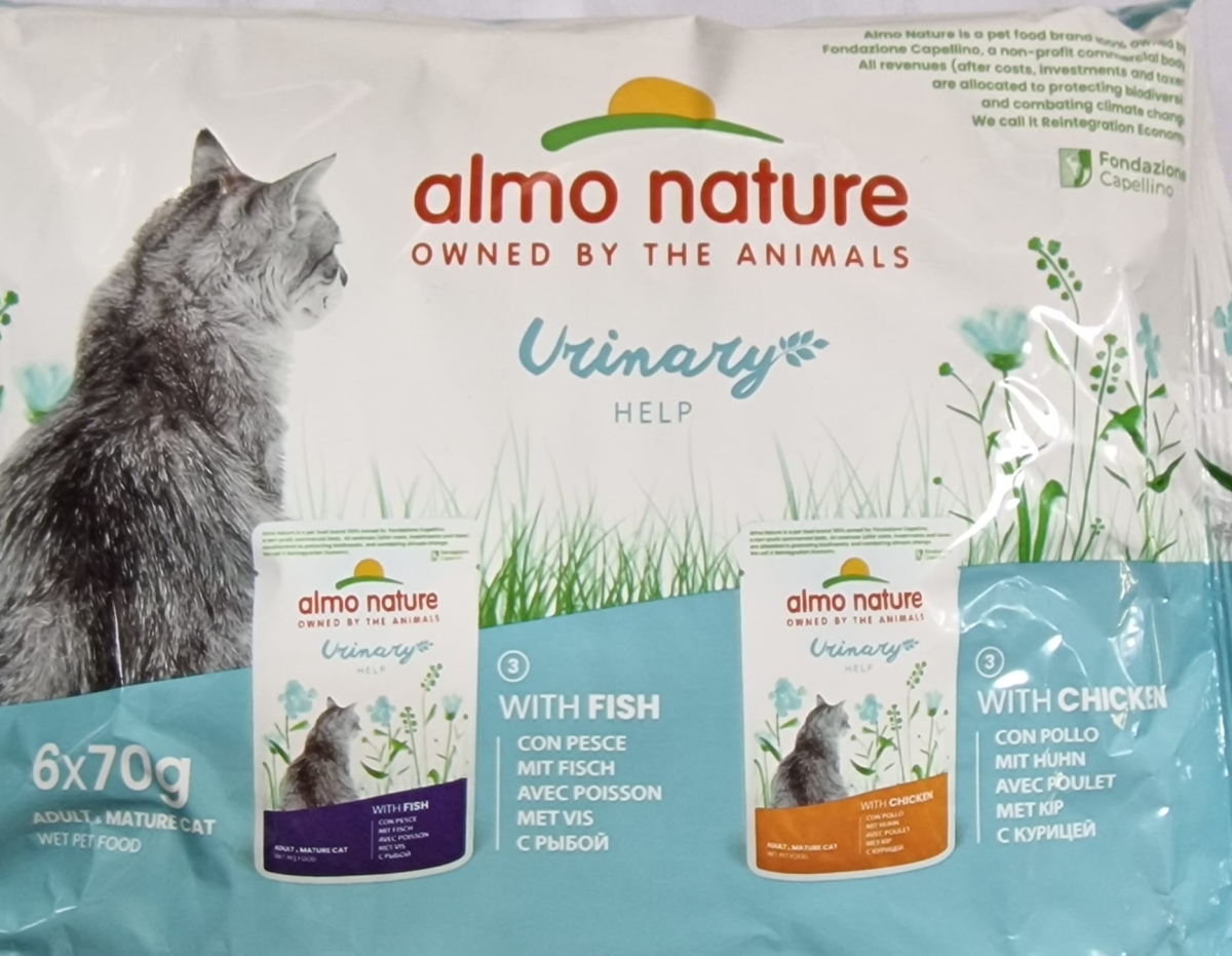 ALMO NATURE URINARY HELP CON PESCE E POLLO MULTIPACK 