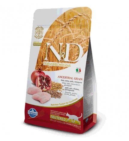 N & D CAT ANCESTRAL CHICKEN & POMEGRADE NEUTORED 
